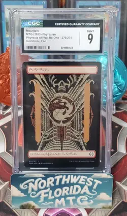 Graded MTG - CGC Mint 9 - Phyrexia All Will Be One - Mountain (Foil) Full Art - Image 1