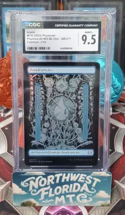 Graded MTG - CGC Mint+ 9.5 - Phyrexia All Will Be One - Island (Foil) Full Art - Image 1