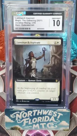 MTG - CGC Gem Mint 10 - Zendikar Rising - Luminarch Aspirant (Extended Art) - Image 1