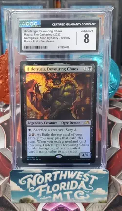 MTG - CGC 8 - Neon Dynasty - Hidetsugu, Devouring Chaos (Foil) Pre-Release - Image 1