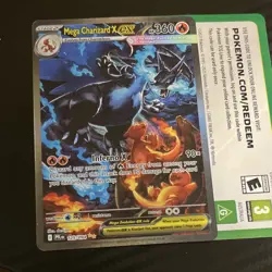 Pokemon Mega Charizard X EX Holo Card 125/094 Flame Type 360 HP - Image 1