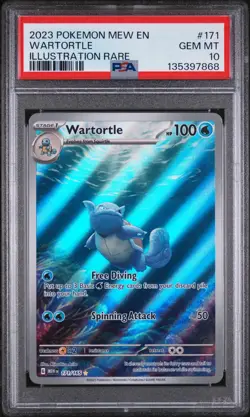 2023 POKEMON 151 WARTORTLE ILLUSTRATION RARE 171/165 ENGLISH PSA 10 GEM MINT - Image 1