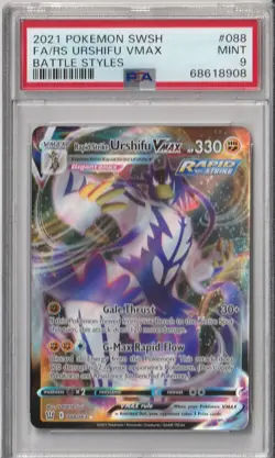 2021 Pokemon Urshifu VMAX Battle Styles Full Art #088- PSA 9 MINT! - Image 1