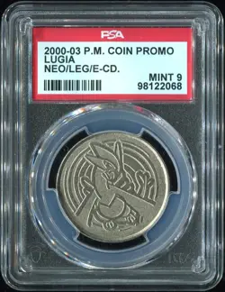 Lugia Metal Coin PSA 9 Pokemon Neo 2000-2003 Deck Promo With Copyright Year - Image 1
