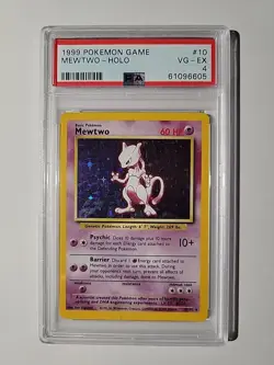 1999 POKEMON BASE SET UNLIMITED #10 MEWTWO-HOLO PSA 4 - Image 1