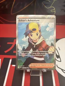 Pokemon TCG Trainer Ethan's Adventure 221/182 Ultra Rare Destined Rivals NM - Image 1