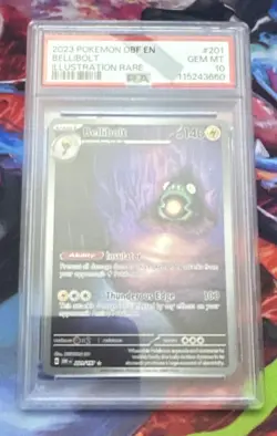2023 Pokemon Obsidian Flames Bellibolt #201 Illustration Rare PSA 10 - Image 1