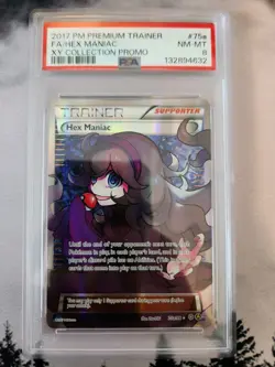 2017 POKEMON PREM TRAINER XY COLL PROMO #75A FULL ART/HEX MANIAC PSA 8 - Image 1