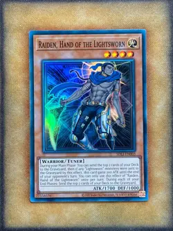 Yugioh Raiden, Hand of the Lightsworn SDLI-EN003 Super Rare NM - Image 1