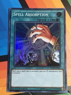 Yu-Gi-Oh Card TCG Spell Absorption INCH-EN053 1st Edition Super Rare Holo - Image 1