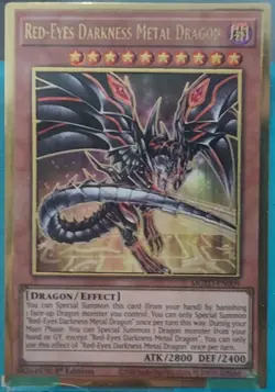 Yugioh Red-Eyes Darkness Metal Dragon MGED-EN009 Gold Rare 1st Ed NM - Image 1