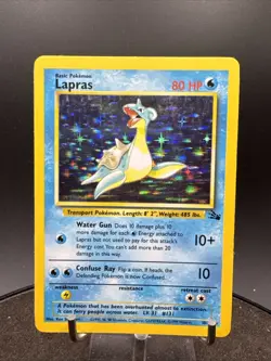1999 Pokemon LAPRAS Fossil Set HOLO Foil Rare Unlimited Edition Card 10/62 - Image 1