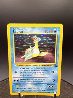 1999 Pokemon LAPRAS Fossil Set HOLO Foil Rare Unlimited Edition Card 10/62 - Image 2
