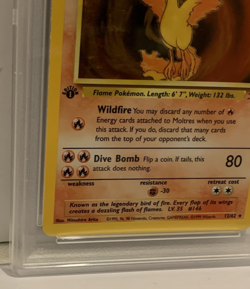 1999 Pokemon Fossil Moltres 12/62 Fossil Holo 1st Edition PSA 6 Card - Image 4