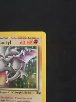 Pokemon TCG Aerodactyl Holo Rare 1st Edition Fossil Card 1/62 - Image 3