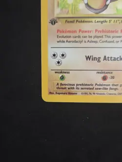 Pokemon TCG Aerodactyl Holo Rare 1st Edition Fossil Card 1/62 - Image 5