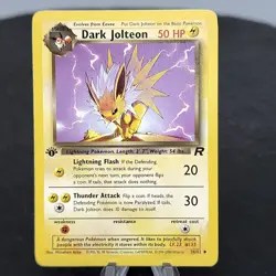 Dark Jolteon 1st Ed Team Rocket 38/82 Non-Holo Rare WOTC Pokemon Card NM - Image 1