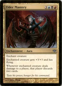 1993 Magic the Gathering MTG #104 Elder Mastery - Enchantment - Aura - Image 1