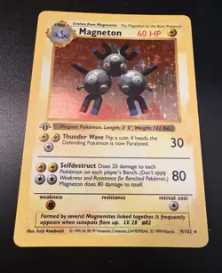 Pokemon Magneton Holo Foil 1st Edition Shadowless 9/102 1999 Base Set Card Rare - Image 1