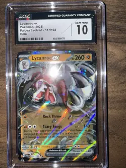 Pokemon TCG Lycanroc EX Violet Paldea Evolved Holo Card 117/193 CGC 10 Gem Mint - Image 1