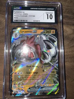 Pokemon TCG Lycanroc EX Violet Paldea Evolved Holo Card 117/193 CGC 10 Gem Mint - Image 4
