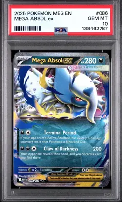 Pokemon Mega Absol ex 086/132 Mega Evolution Holo PSA 10 - Image 1