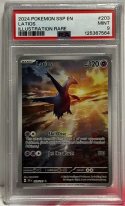 2024 POKEMON SSP EN-SURGING SPARKS ILLUSTRATION RARE #203 LATIOS PSA 9 - Image 1