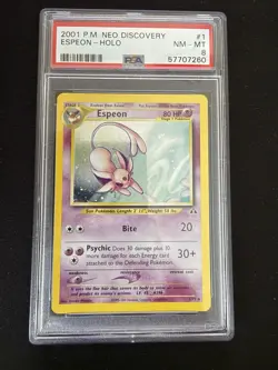 2001 Pokemon Neo Discovery Espeon Holo #1/75 PSA 8 - Image 1