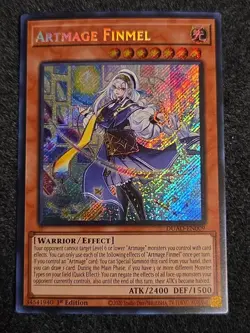 LP Yu-Gi-Oh TCG Artmage Finmel DUAD-EN009 Secret Rare Card 1st - Image 1
