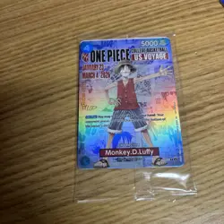 Bandai One Piece Monkey.D.Luffy US Voyage Promo Holo Card P-1000 - Image 1
