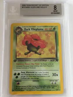 Pokemon TCG Dark Vileplume 1st Edition Holo Rare Card 13/82 BGS 8 - Image 1