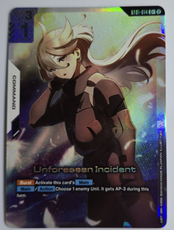 Unforeseen Incident C+ ST01-014 - Alt Art - NM - Gundam Card Game - Image 1