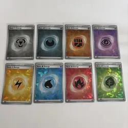 Cracked Ice Holo Energy SET of 8 - Terapagos ex UPC Pokemon Cards - NM - Image 1