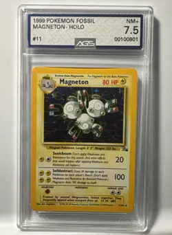 Magneton Holo #11/62 - 1999 Pokemon Fossil - AGS 7.5 NM - Image 1