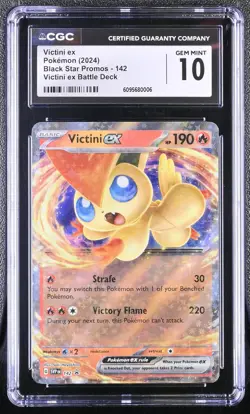 Victini ex 2024 Pokemon #142 Black Star Promos Holo Promo CGC10 GEM MT - Image 1