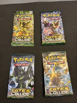 4x Pokemon XY Fates Collide Booster Packs Complete Art Set Sealed Brand New - Image 1