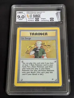 LT. SURGE POKEMON GYM HEROES HOLO RARE 17/132 GRADED HGA 9 - Image 1