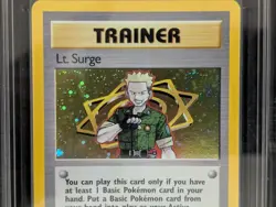 LT. SURGE POKEMON GYM HEROES HOLO RARE 17/132 GRADED HGA 9 - Image 2