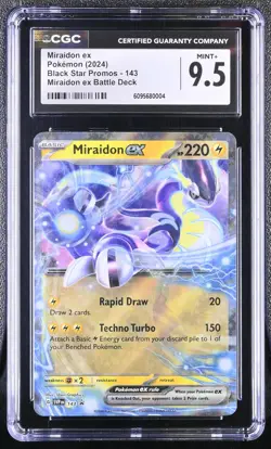 Miraidon ex 2024 Pokemon Black Star Promos 143 Battle Deck Holo CGC9.5 MINT+ - Image 1