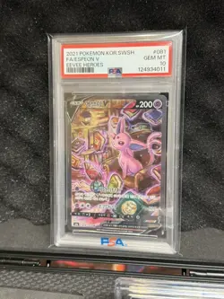 2021 POKEMON KOREAN SWORD & SHIELD EEVEE HEROES #081 FULL ART/ESPEON V PSA 10 - Image 2