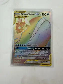 Magikarp & Wailord GX TAG TEAM Secret Rare Holo 183/181 Pokemon Card Team Up - Image 1