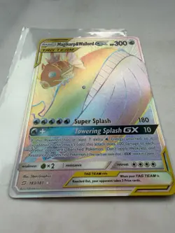 Magikarp & Wailord GX TAG TEAM Secret Rare Holo 183/181 Pokemon Card Team Up - Image 4