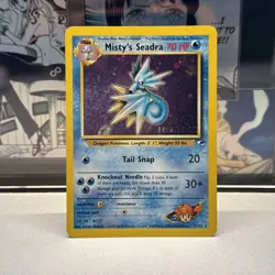 Pokemon TCG Misty's Seadra Holo Rare Gym Heroes Prerelease 9/132 DS - Image 1