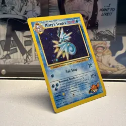 Pokemon TCG Misty's Seadra Holo Rare Gym Heroes Prerelease 9/132 DS - Image 4