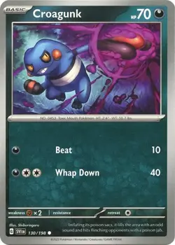 Croagunk 130/198 Pokemon NM - Scarlet Violet - Image 1