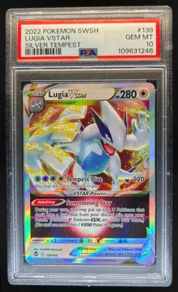 2022 Pokemon SWSH Silver Tempest Lugia VSTAR Holo #139/195 PSA 10 - Image 1
