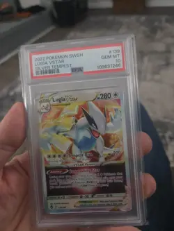 2022 Pokemon SWSH Silver Tempest Lugia VSTAR Holo #139/195 PSA 10 - Image 2
