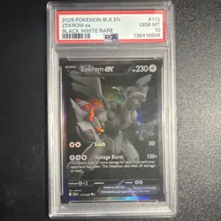 Pokemon Zekrom ex Sv: Black Bolt Black White Rare Full Art Holo 172/086 PSA 10 - Image 1