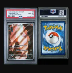 2023 POKEMON MEW EN-151 ILLUSTRATION RARE #168 CHARMANDER PSA 10 - Image 1