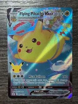 POKEMON FULL ART FLYING PIKACHU VMAX 007/025 ULTRA RARE + DARKRAI SLEEVE LP-NM - Image 1